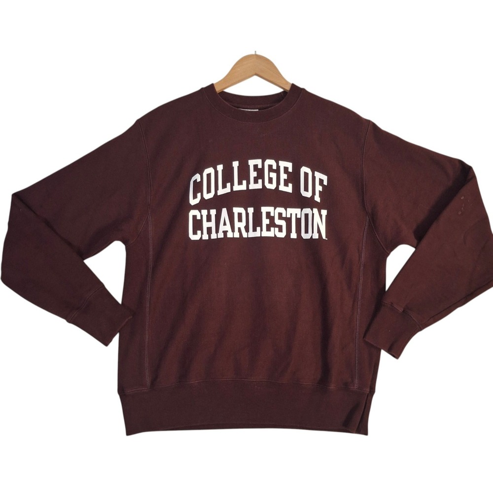 College of Charleston Champion Reverse Weave Sweatshirt Men's Medium Burgundy